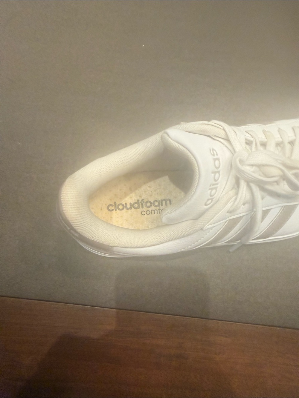 adidas White Sneakers with Metallic Stripes - Picture 5 of 7
